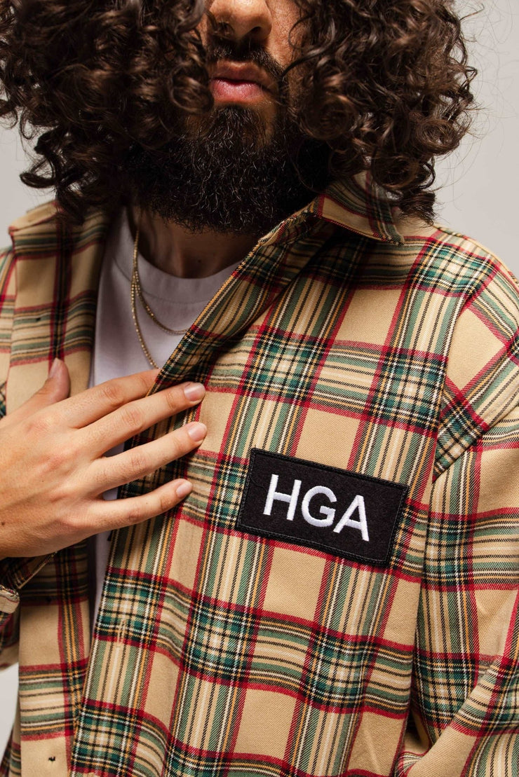 HGA Lion of Judah Flannel (Cream) - Longsleeve Tees