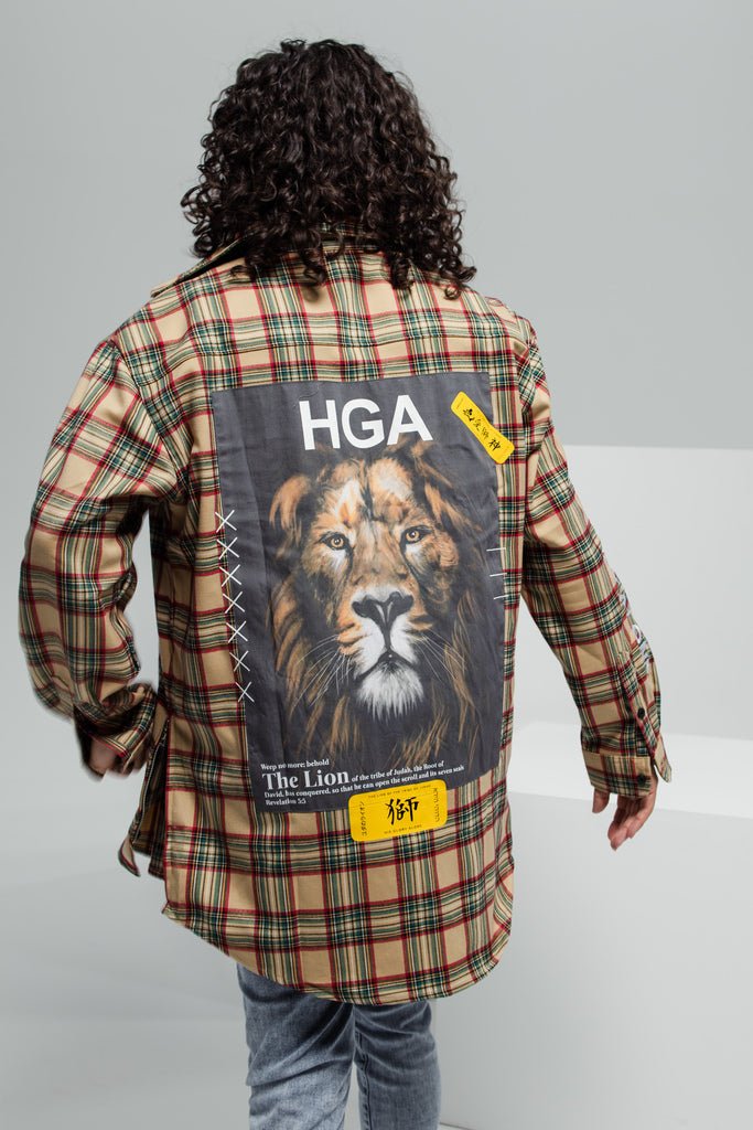 HGA Lion of Judah Flannel (Cream) - Longsleeve Tees