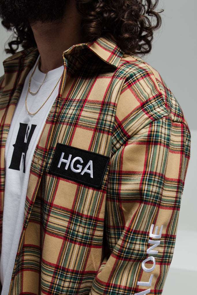 HGA Lion of Judah Flannel (Cream) - Longsleeve Tees