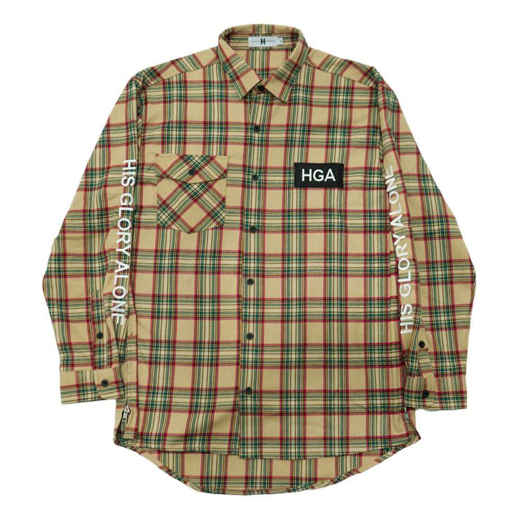 HGA Lion of Judah Flannel (Cream) - Longsleeve Tees