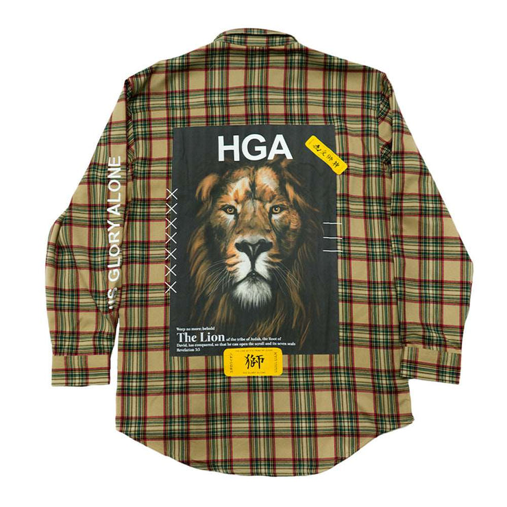 HGA Lion of Judah Flannel (Cream) - Longsleeve Tees