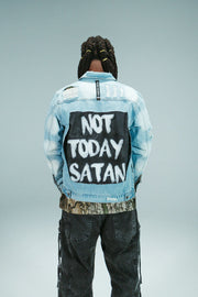 HGA Not Today Satan Blue Denim Jacket - Denim Jacket