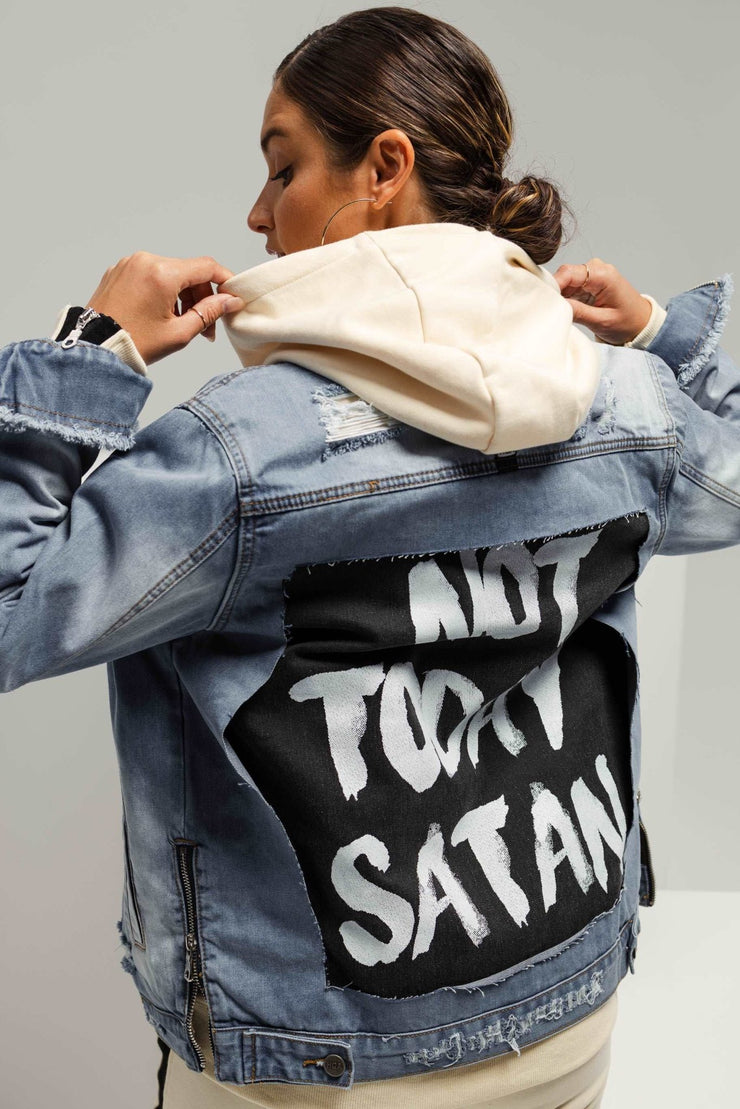 HGA Not Today Satan Blue Denim Jacket - Denim Jacket