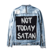 HGA Not Today Satan Blue Denim Jacket - Denim Jacket