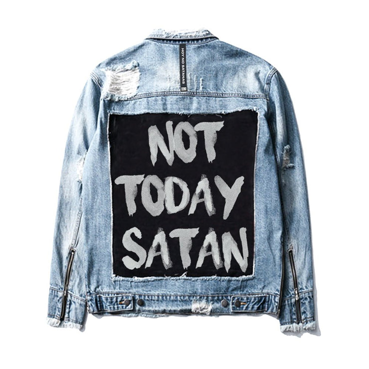 HGA Not Today Satan Blue Denim Jacket - Denim Jacket