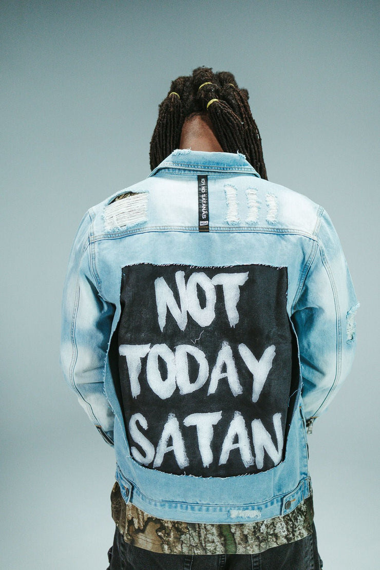 HGA Not Today Satan Blue Denim Jacket - Denim Jacket