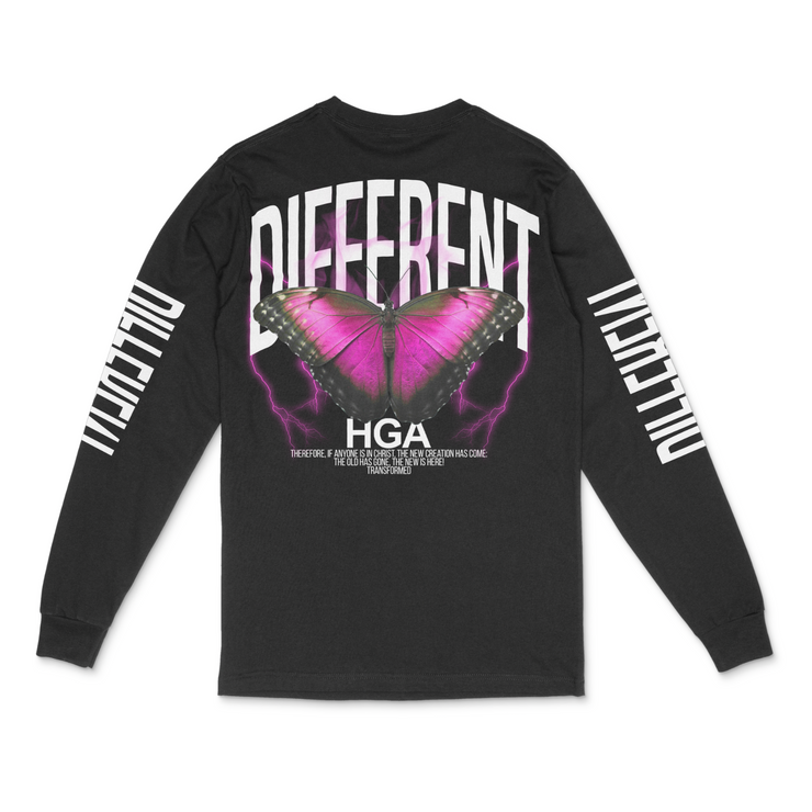 Different Pink Butterfly Longsleeve Tee