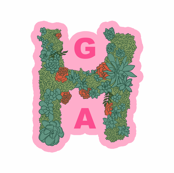 HGA Stacked Floral Sticker
